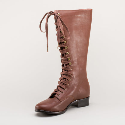 Bessie Vintage Aviator Boots (Tan)