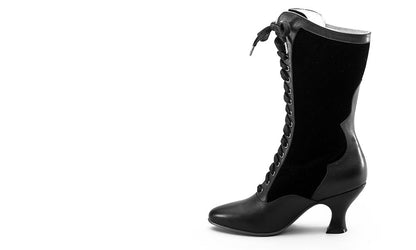 Camille Edwardian Boots (Black/Green)