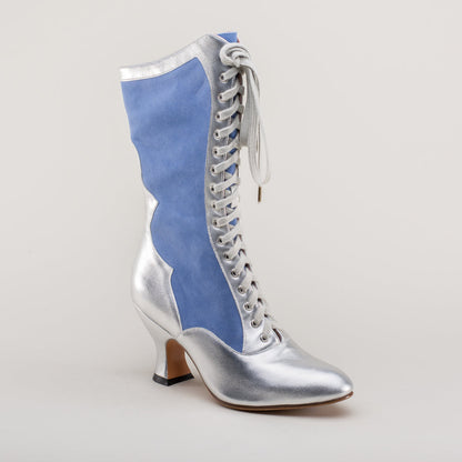 Star Princess Camille Edwardian Boots (Silver/Blue)