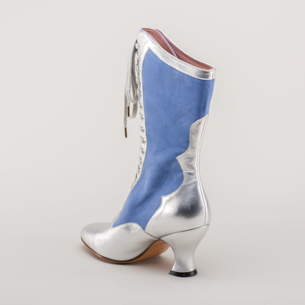 Star Princess Camille Edwardian Boots (Silver/Blue)