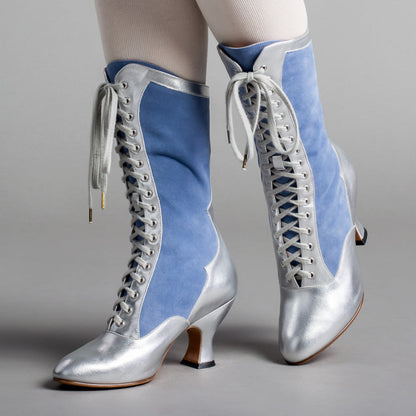 Star Princess Camille Edwardian Boots (Silver/Blue)