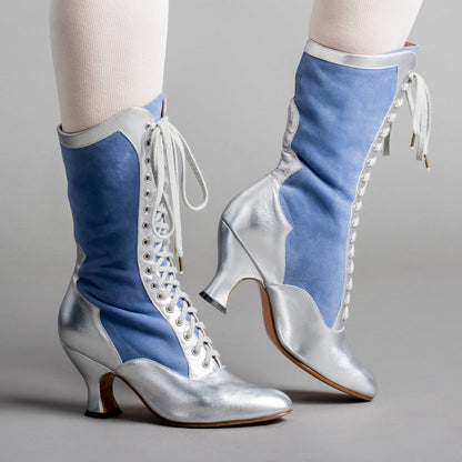 Star Princess Camille Edwardian Boots (Silver/Blue)