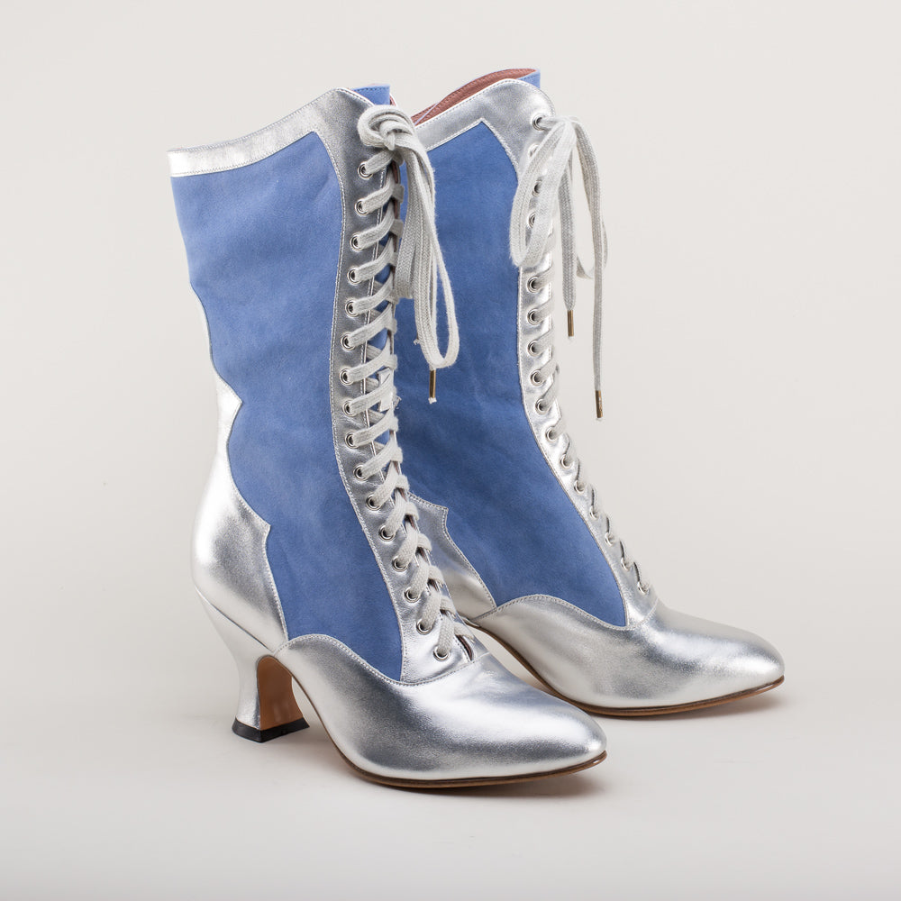 Star Princess Camille Edwardian Boots (Silver/Blue)