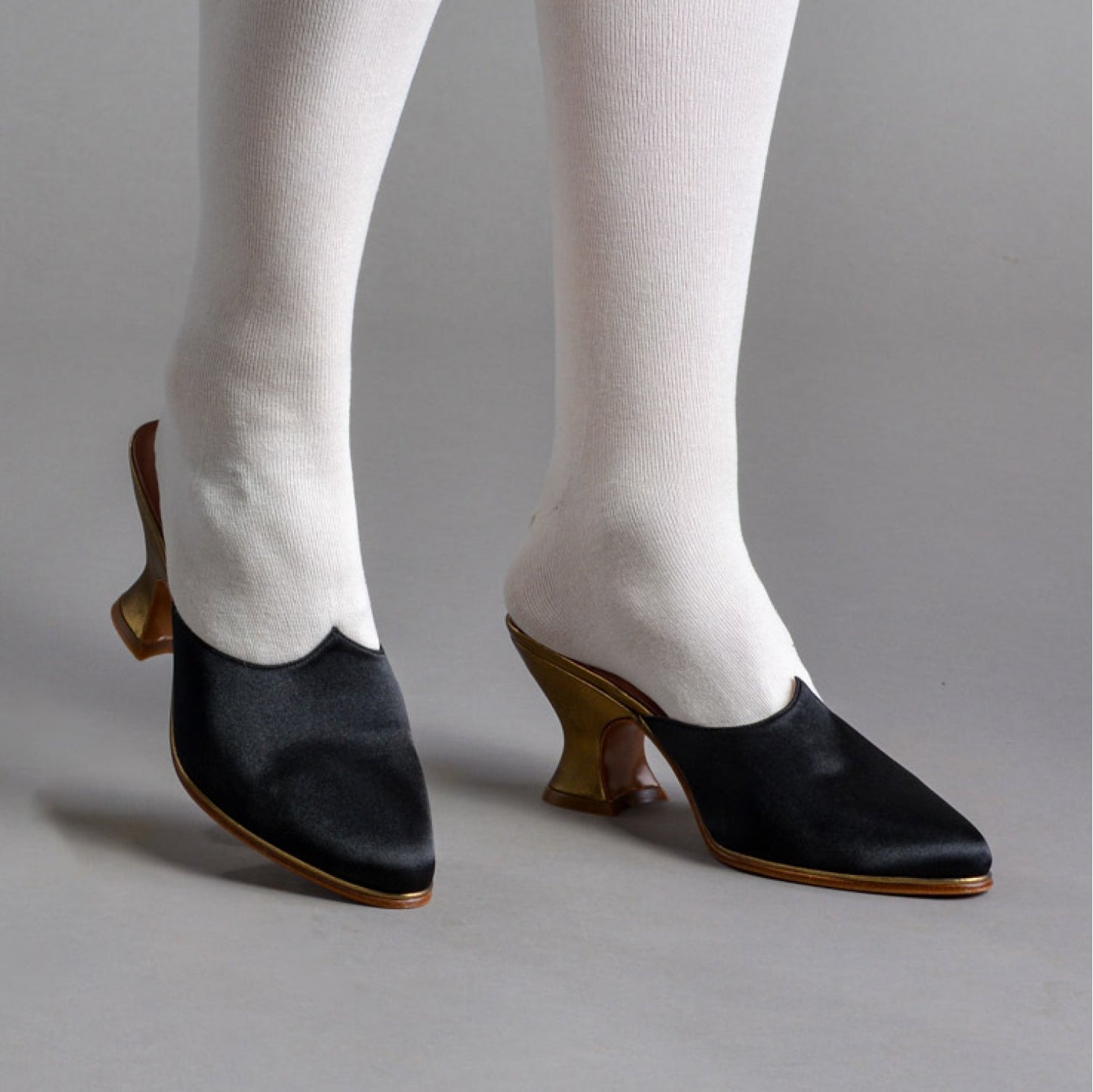 Charlotte 18th Century Mules (Black)