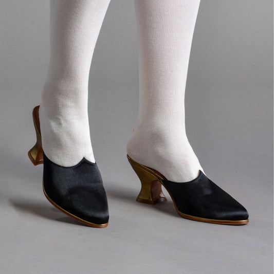 Charlotte 18th Century Mules (Black)