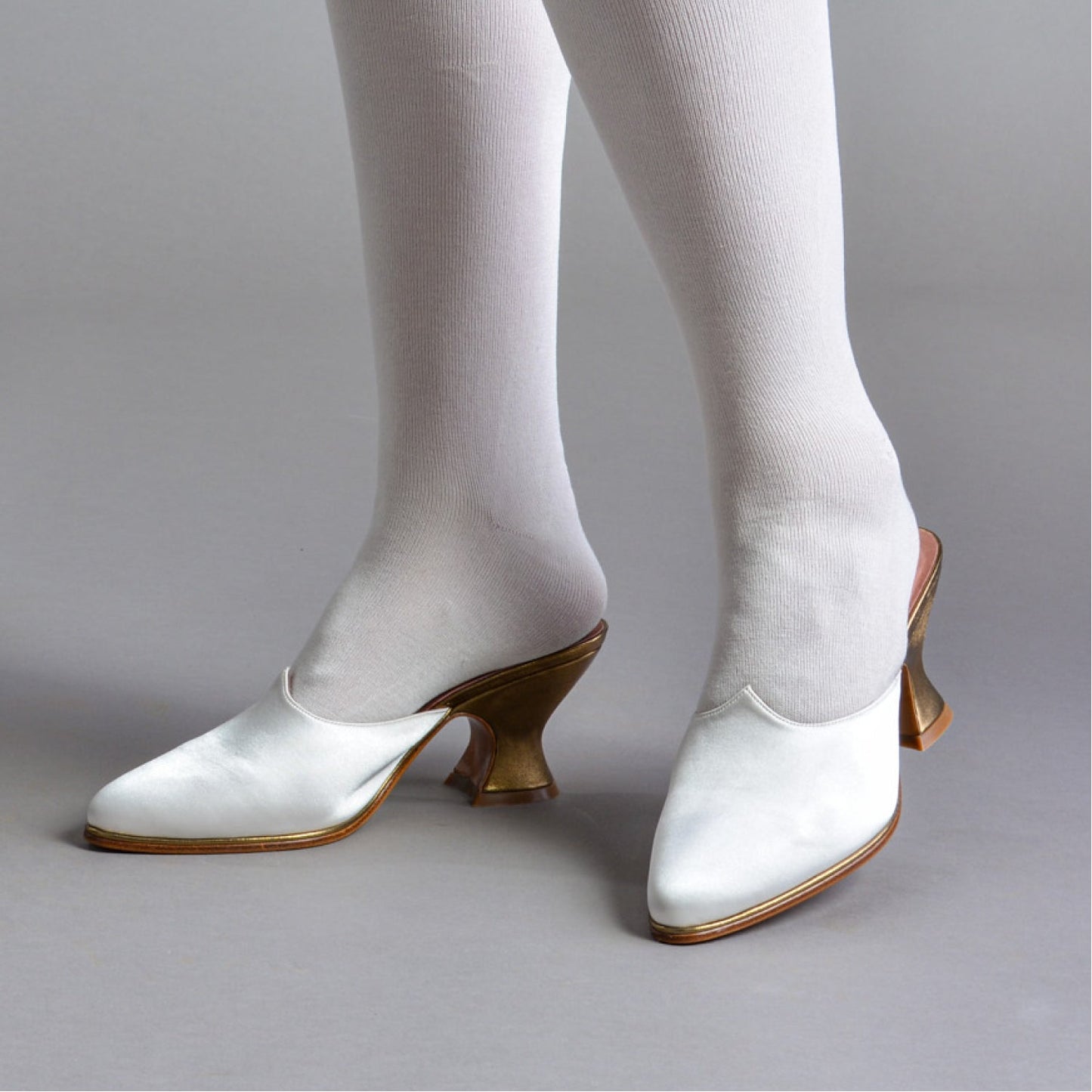 Charlotte 18th Century Mules (Ivory)