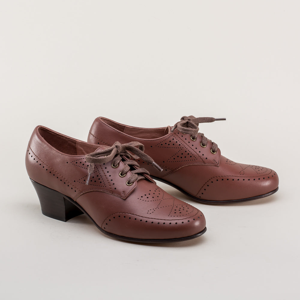 Claire 1940's Oxfords Wide (Brown)