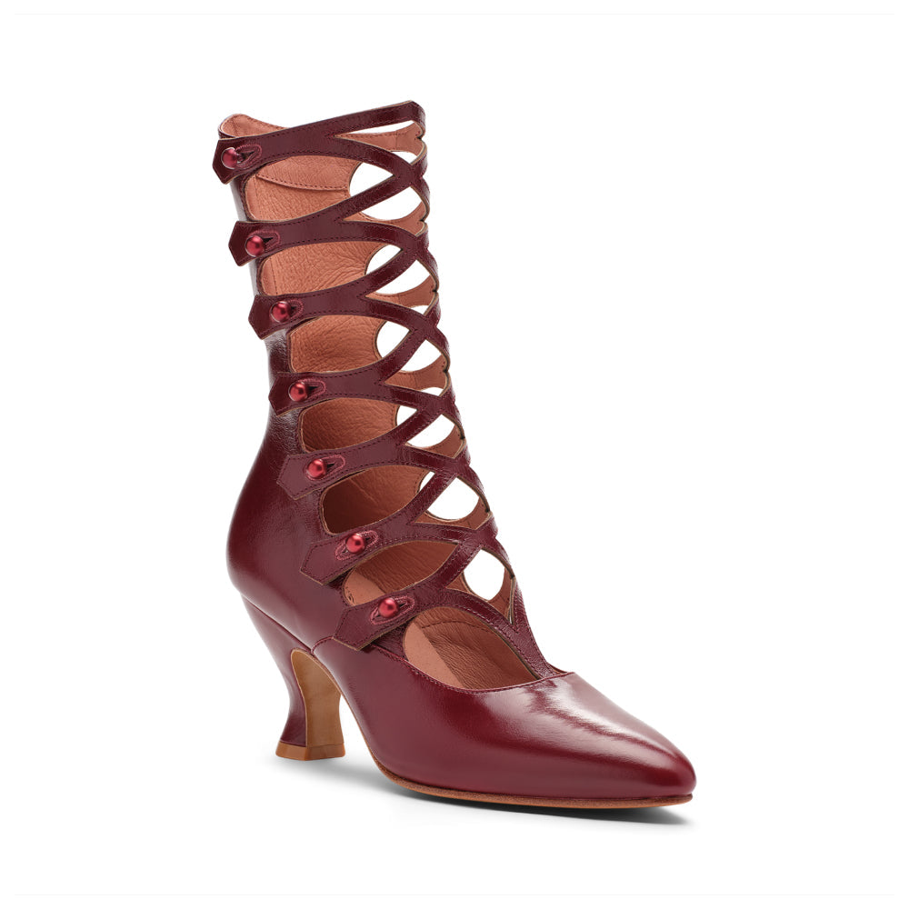 Cleo Edwardian Boots (Black Cherry)