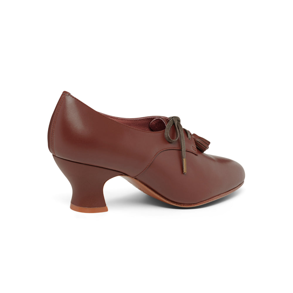 PRE-ORDER Cordelia Edwardian Oxfords Wide (Chestnut)