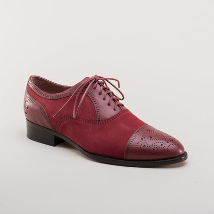 Dandy Men's Vintage Cap Toe Oxfords (Oxblood)