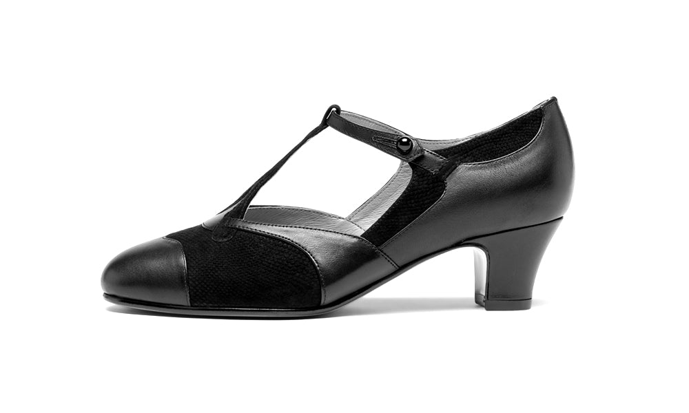 Doris 1920s Pumps Wide (Black)
