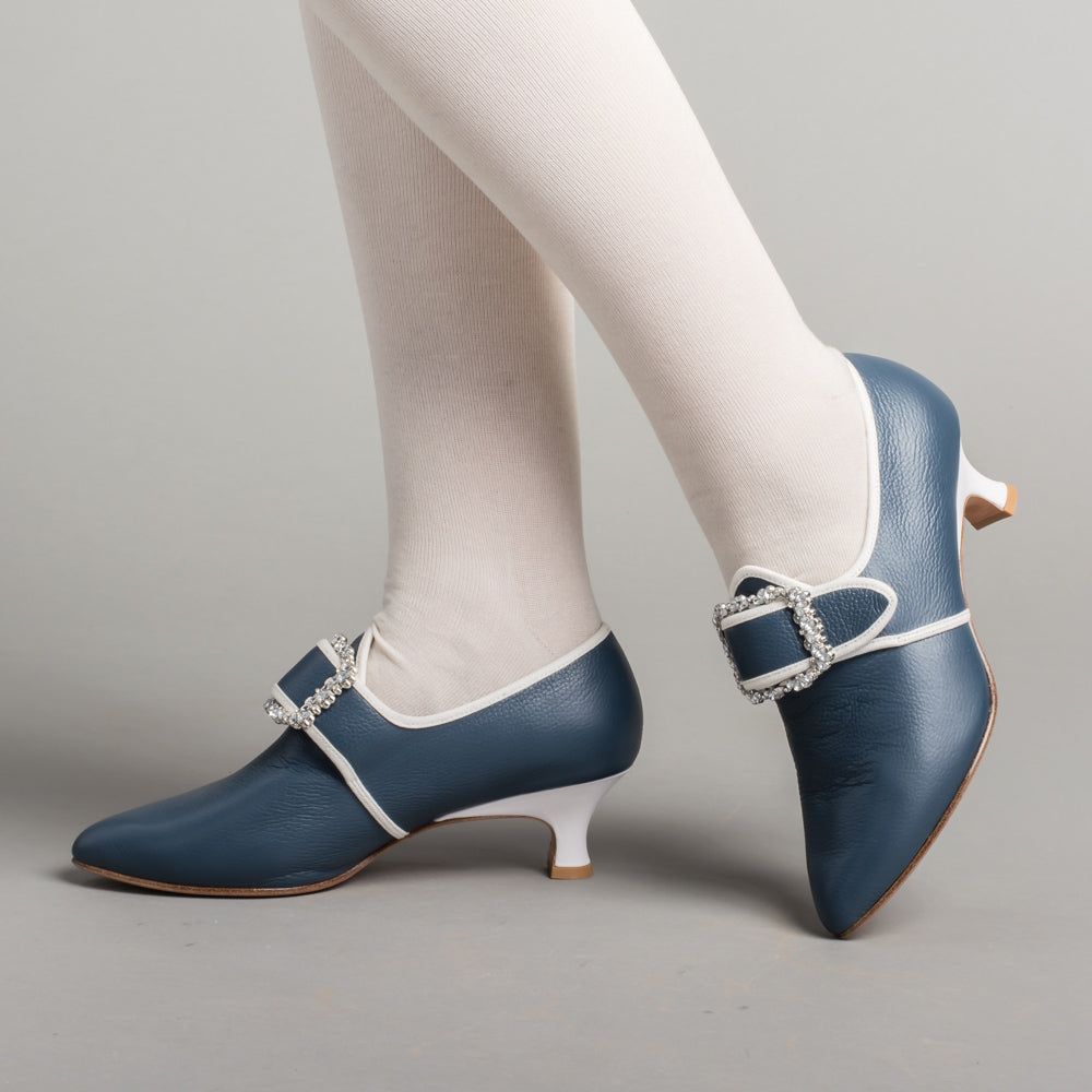 Dunmore 18th Century Shoes (Blue/White)