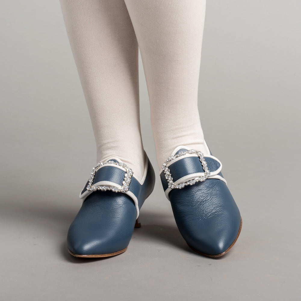 Dunmore 18th Century Shoes (Blue/White)