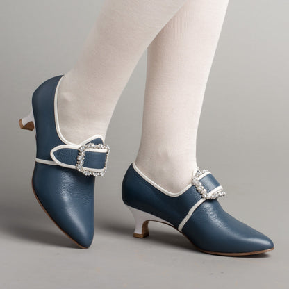 Dunmore 18th Century Shoes (Blue/White)