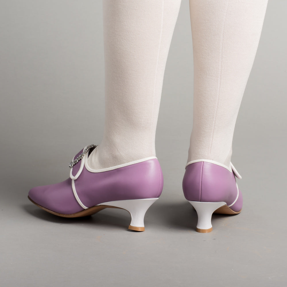 Dunmore 18th Century Shoes (Lavender/White)