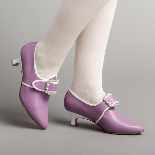 Dunmore 18th Century Shoes (Lavender/White)