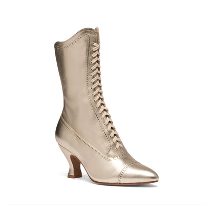 Edith Edwardian Boots Wide (Gold)