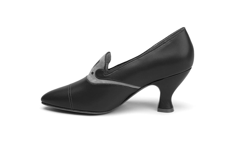 Elsie Edwardian Pumps (Dark Olive/Light Olive)