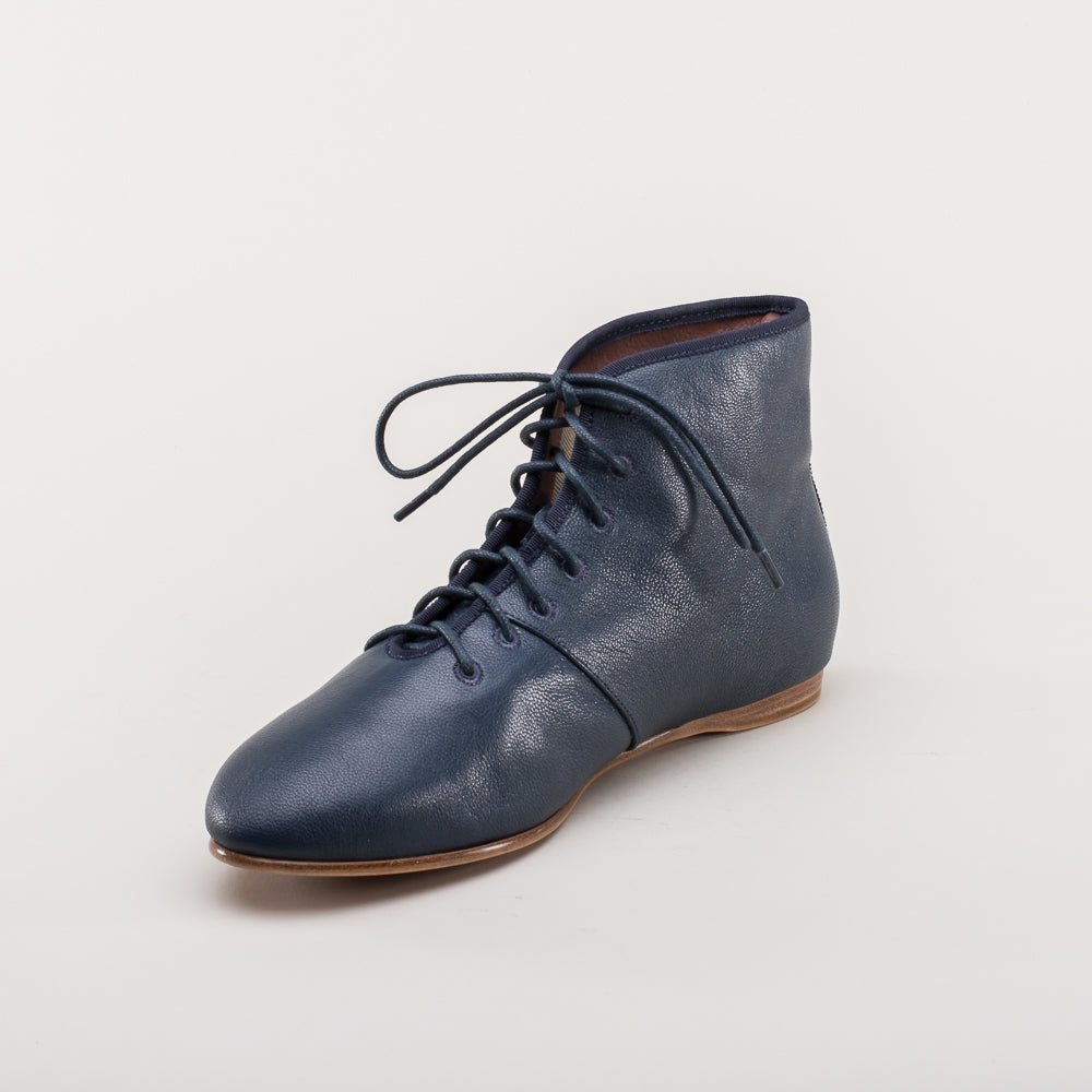 Emma Regency Leather Boots (Navy)