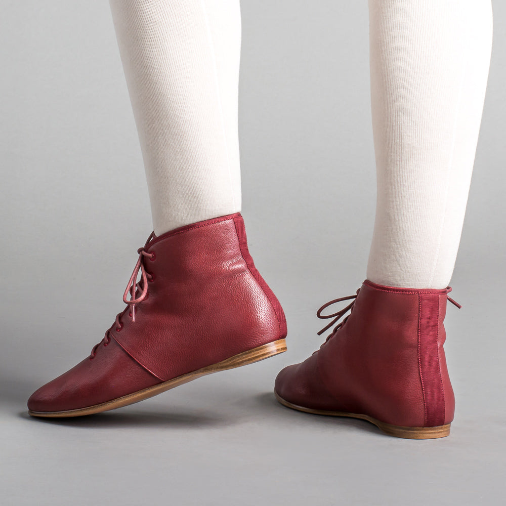 Emma Regency Leather Boots (Oxblood)