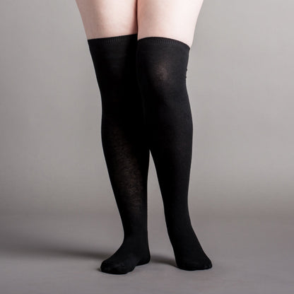 Extra Stretch Cotton Stockings (Black)