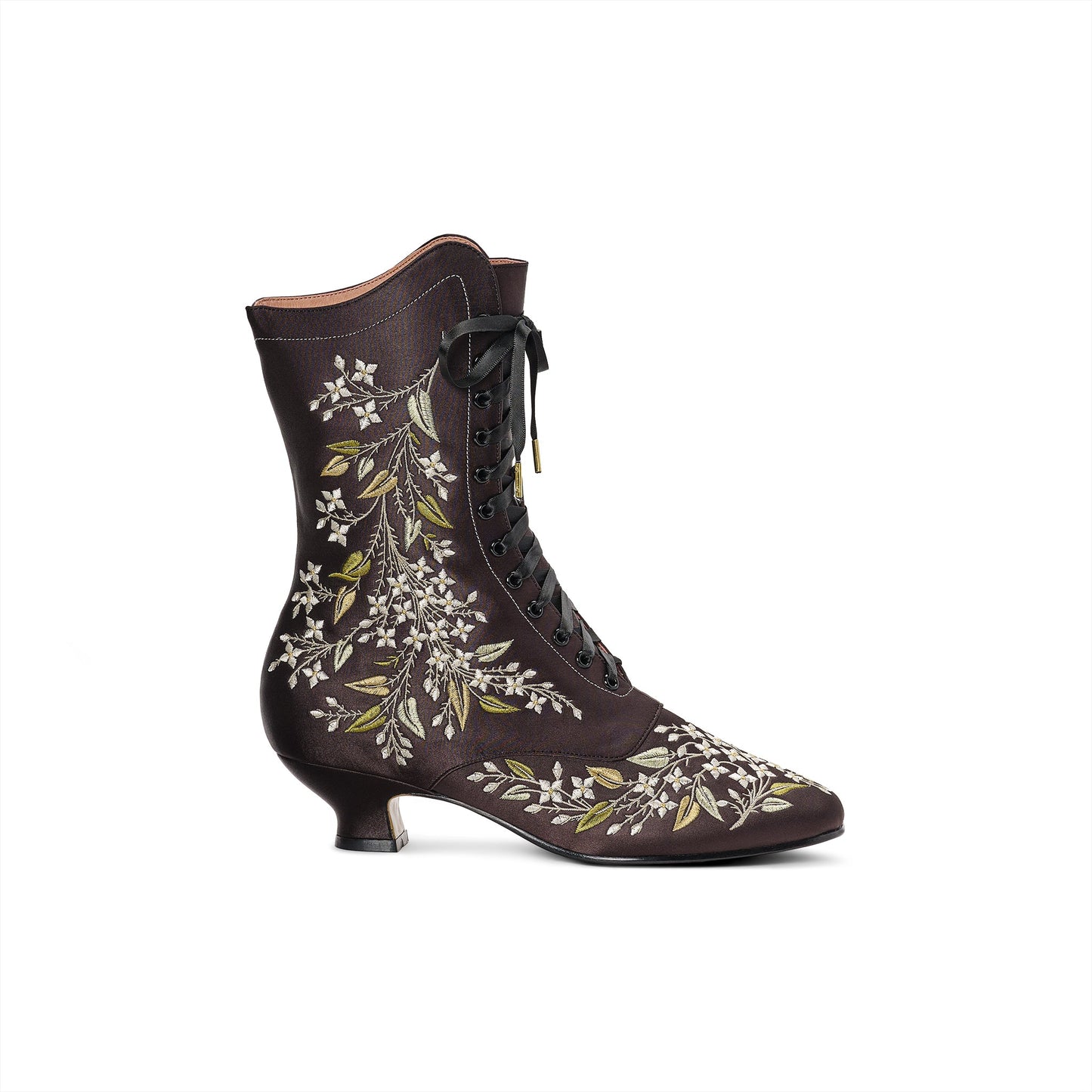 Flora Embroidered Boots Wide (Black)