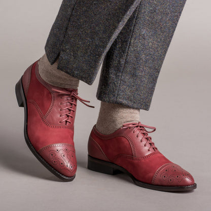 Gladys Vintage Cap Toe Oxfords (Oxblood)