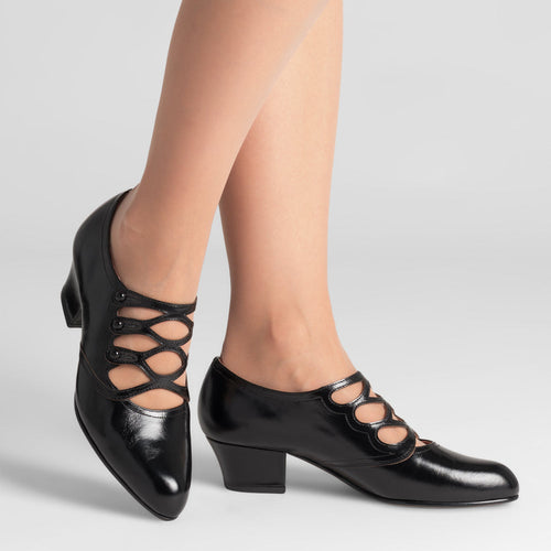 Gloria Edwardian Shoes (Black)