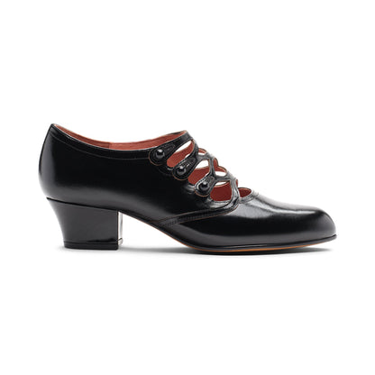 Gloria Edwardian Shoes Wide (Black)