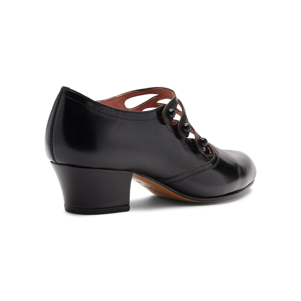 Gloria Edwardian Shoes Wide (Black)