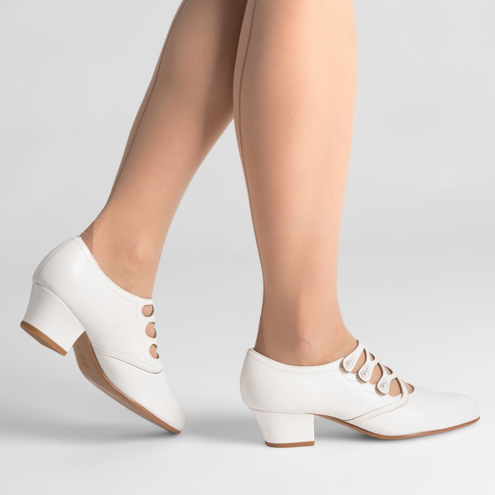 Gloria Edwardian Shoes Wide (Ivory)