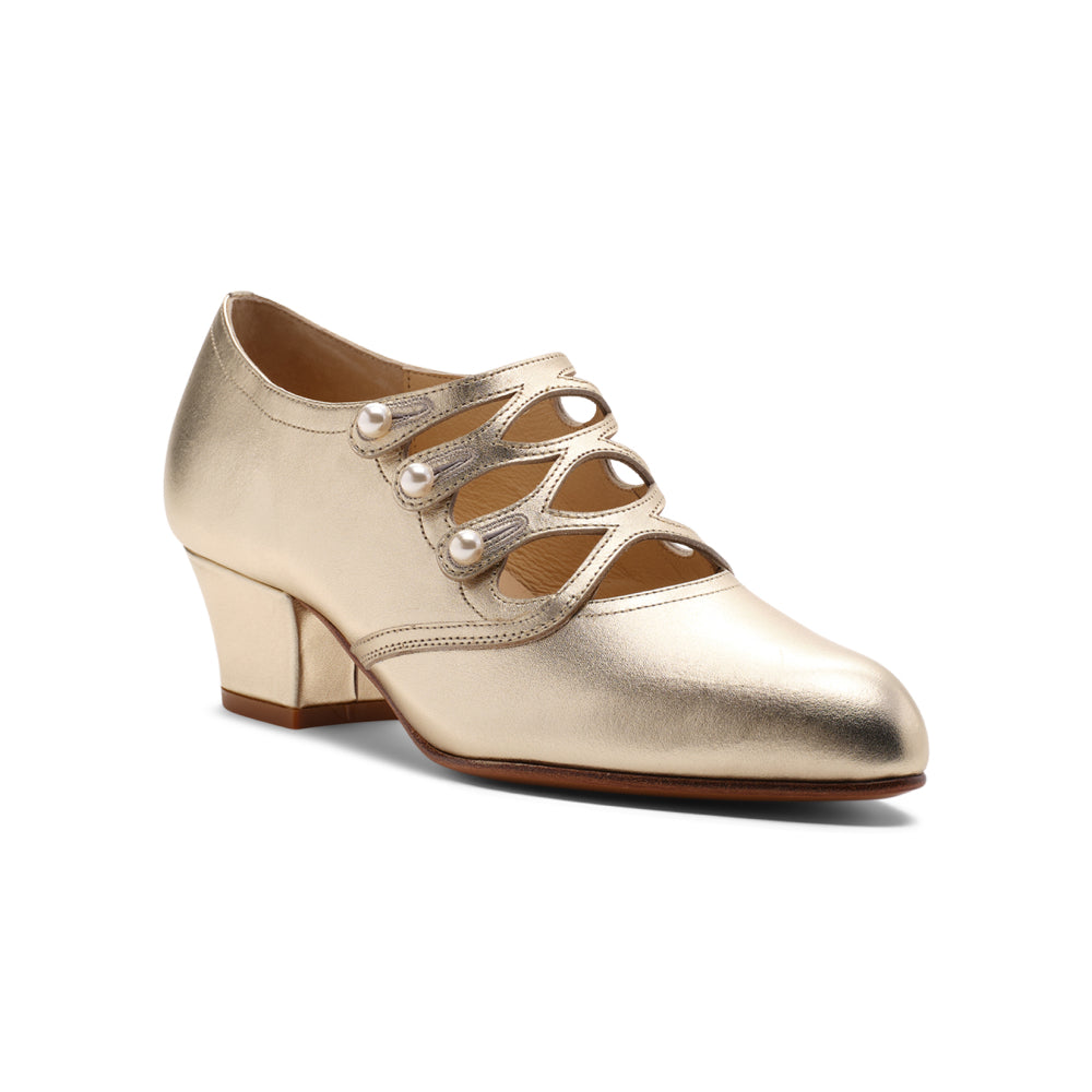 Gloria Edwardian Shoes Wide (Pale Gold)