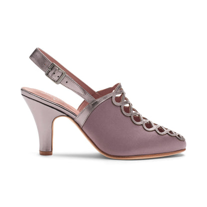 Hedy Vintage Slingbacks (Mauve/Purple Pewter)
