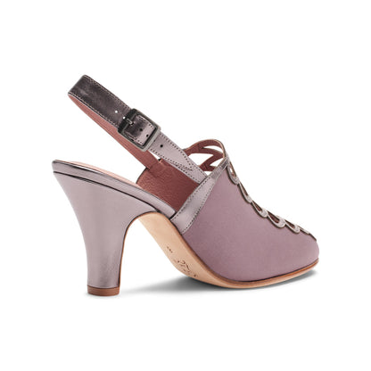 Hedy Vintage Slingbacks (Mauve/Purple Pewter)