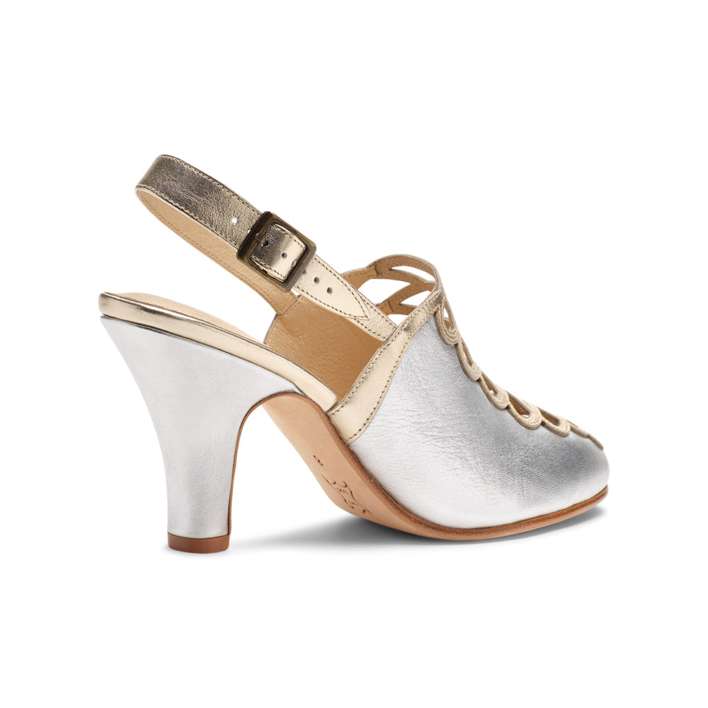 Hedy Vintage Slingbacks (Silver/Gold)