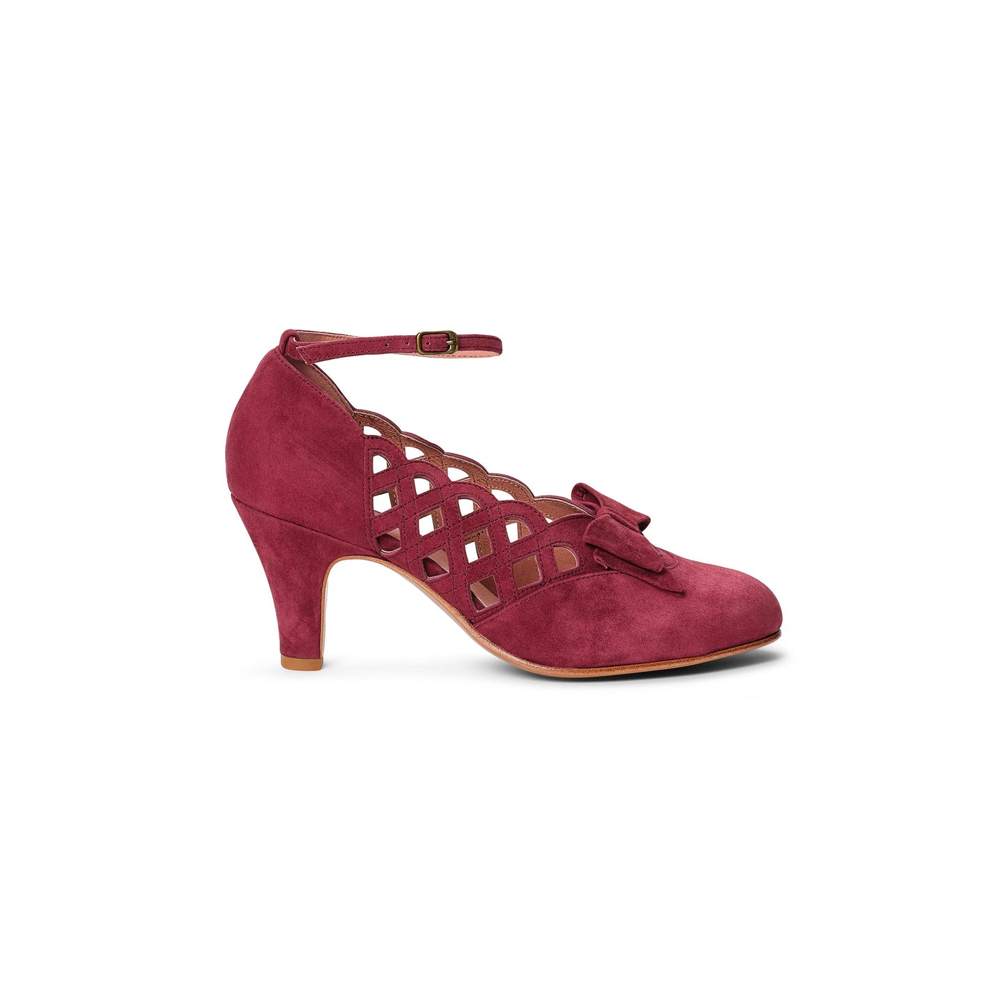 Jessie Vintage Pumps Wide (Wine Suede)