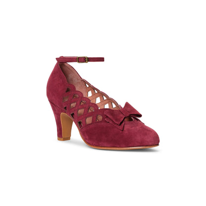 Jessie Vintage Pumps (Wine Suede)