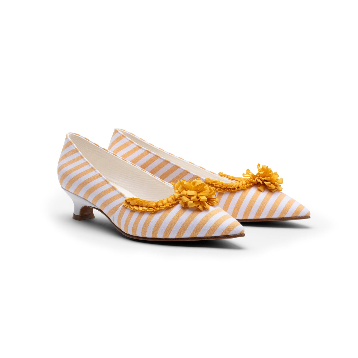 Josephine 18th Century Pumps (Yolk Yellow/White)