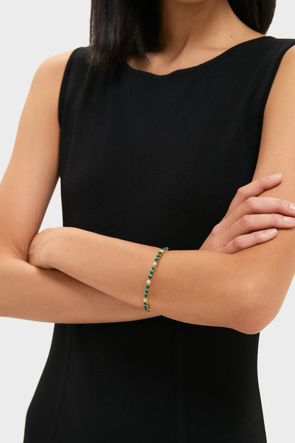 Berry Gem Petite Hinged Bangle - Malachite