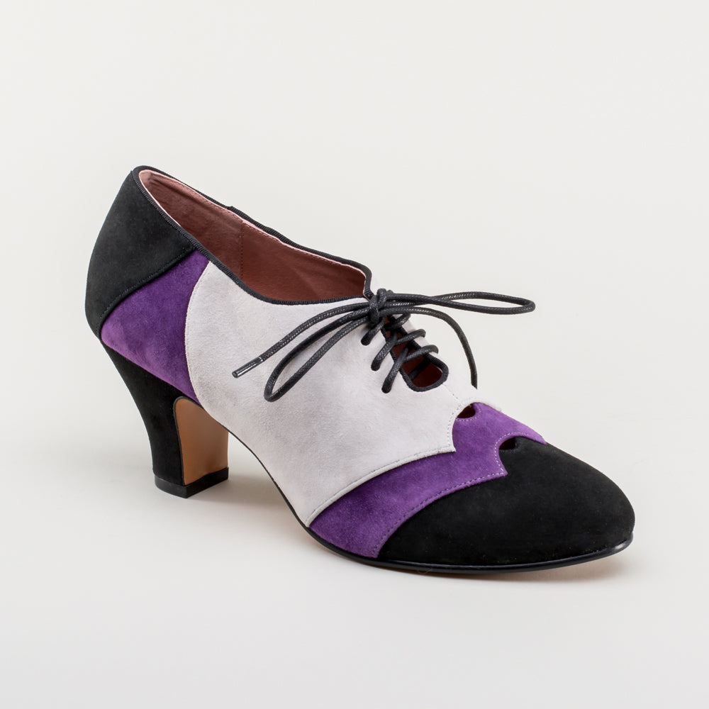 Karolina Retro Oxfords (Black/Purple/Grey)
