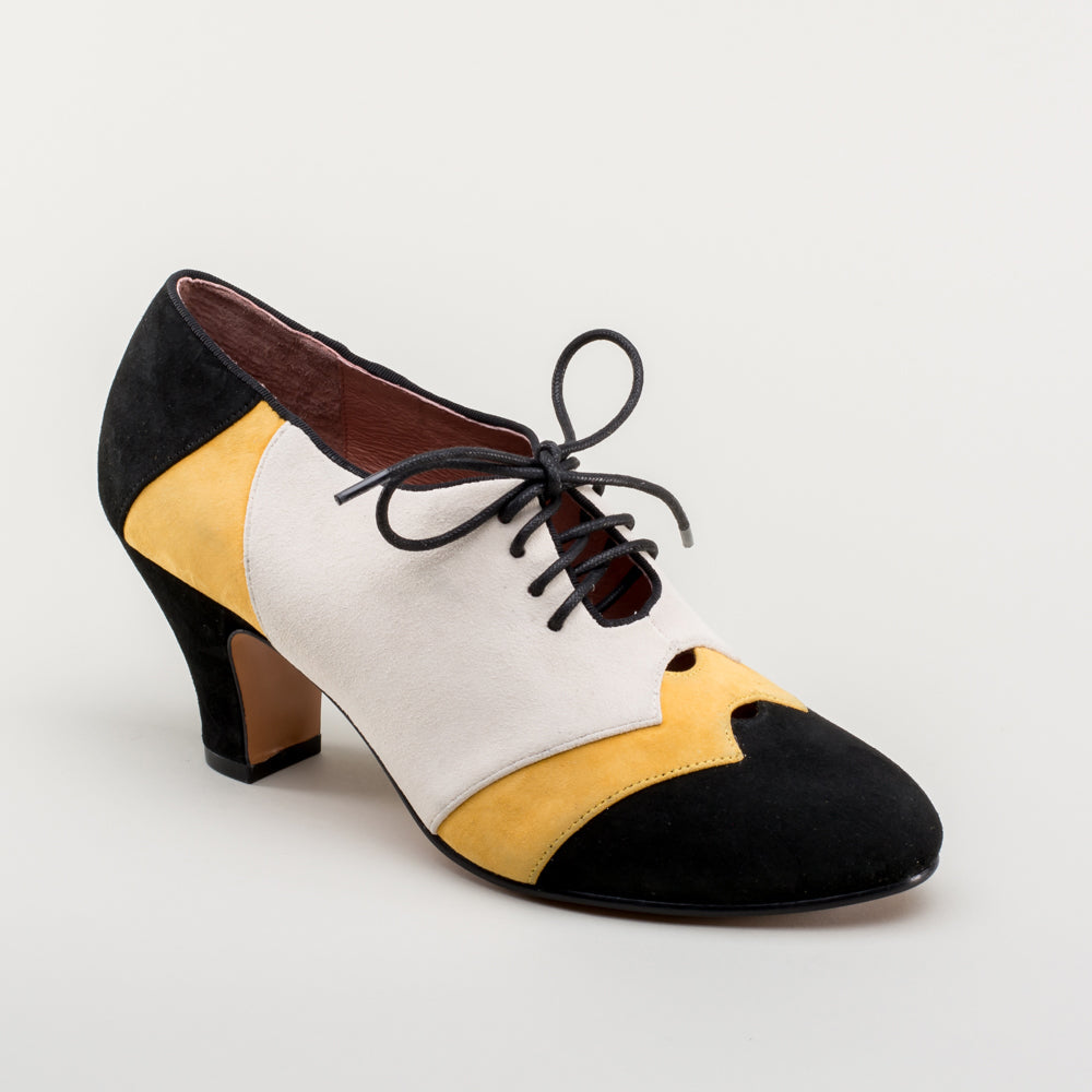 Karolina Retro Oxfords (Black/Yellow/Ivory)