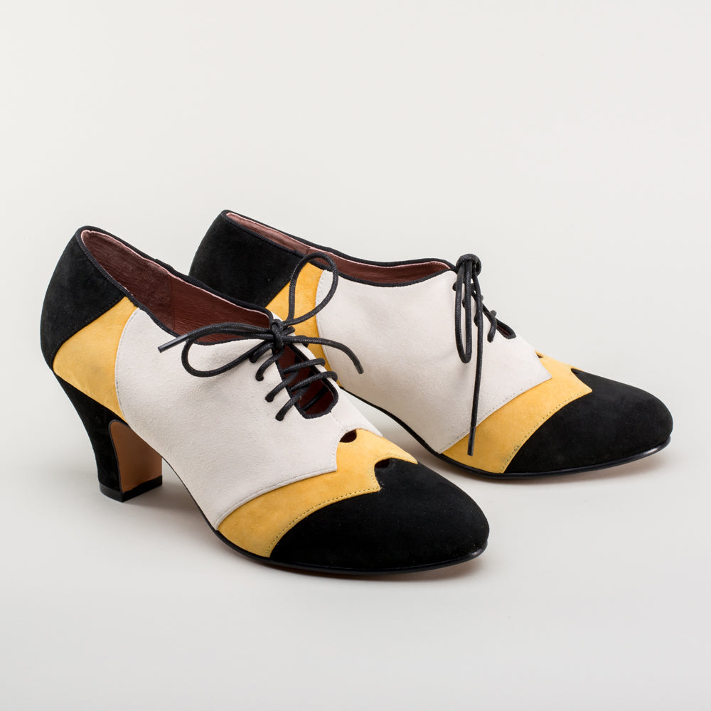 Karolina Retro Oxfords (Black/Yellow/Ivory)