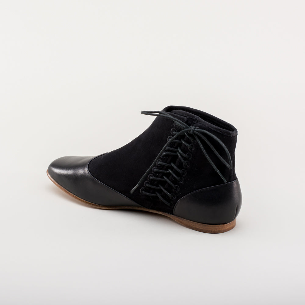Keckley Victorian Side-Lace Boots (Black/Black)