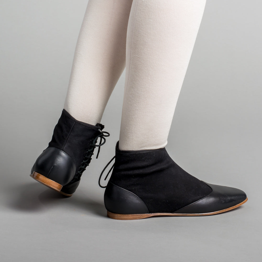 Keckley Victorian Side-Lace Boots (Black/Black)
