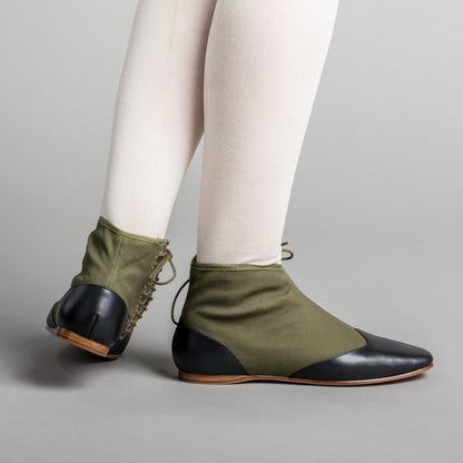 Keckley Victorian Side-Lace Boots (Green/Black)