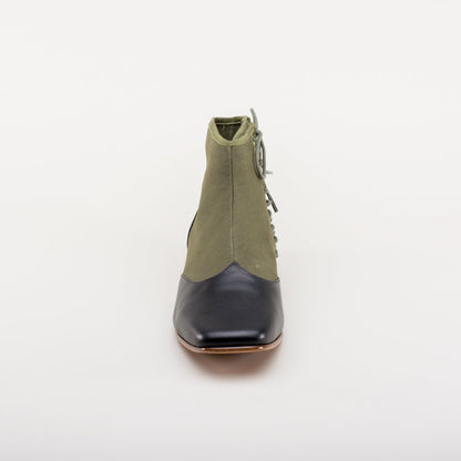 Keckley Victorian Side-Lace Boots (Green/Black)