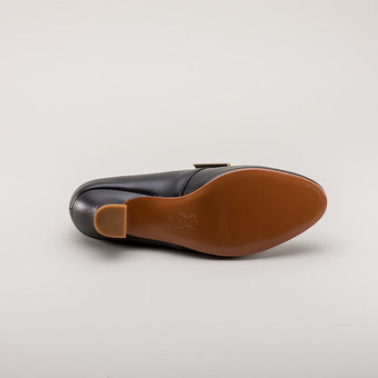 Kensington 18th Century Leather Shoes Wide (Black)