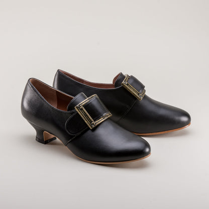 Kensington 18th Century Leather Shoes Wide (Black)