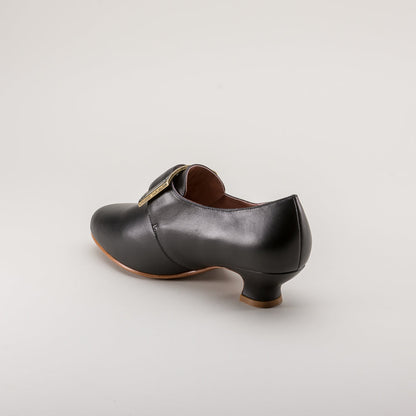 Kensington 18th Century Leather Shoes Wide (Black)