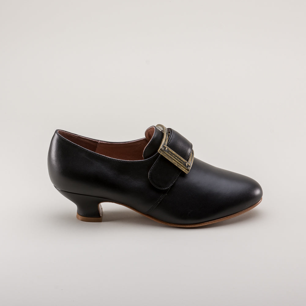Kensington 18th Century Leather Shoes Wide (Black)